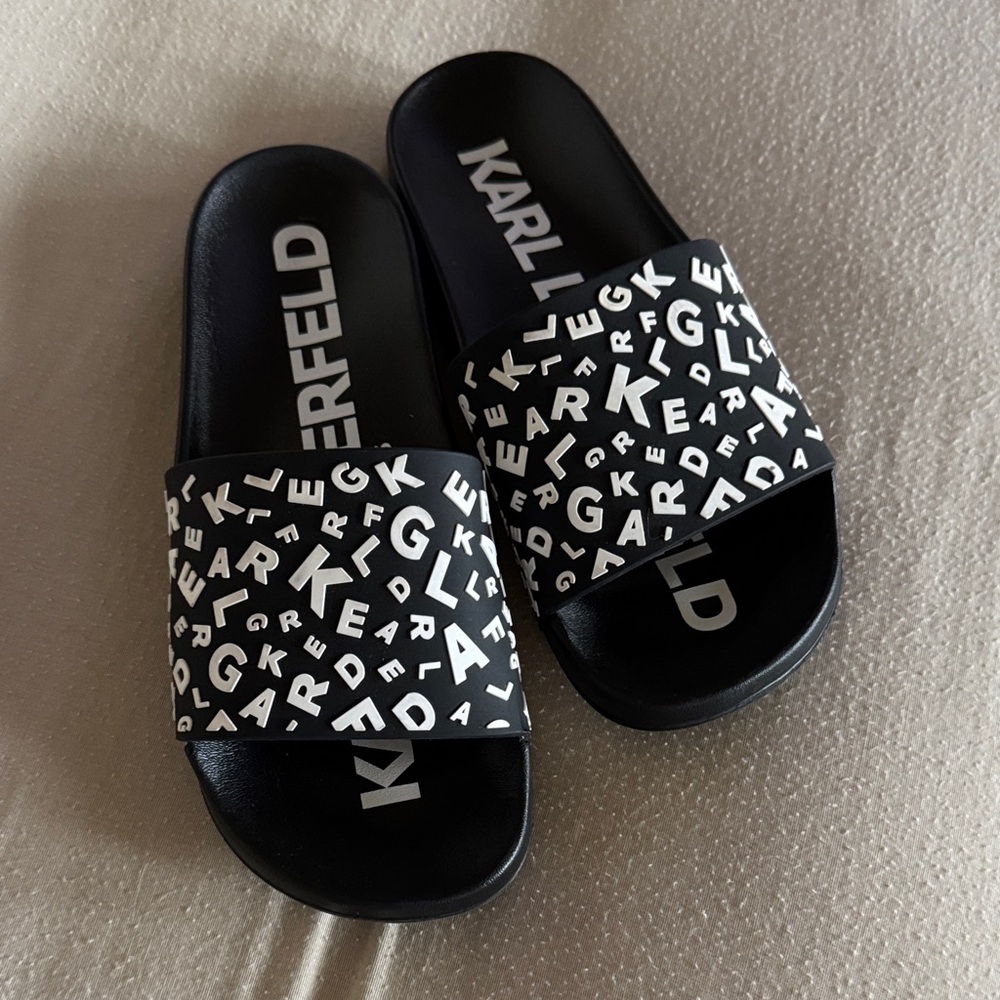 Karl Lagerfeld rubber slip on shoes size 7
